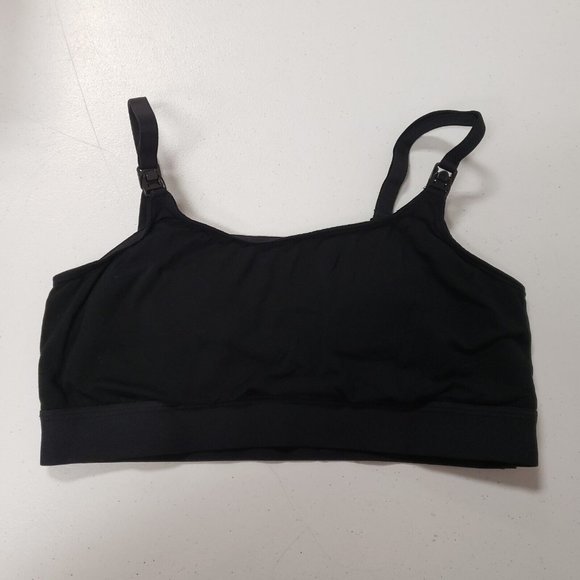 Storq Womens Black Pumping Nursing Bra Size 2 Modal Blend Pullover Maternity - Picture 1 of 8